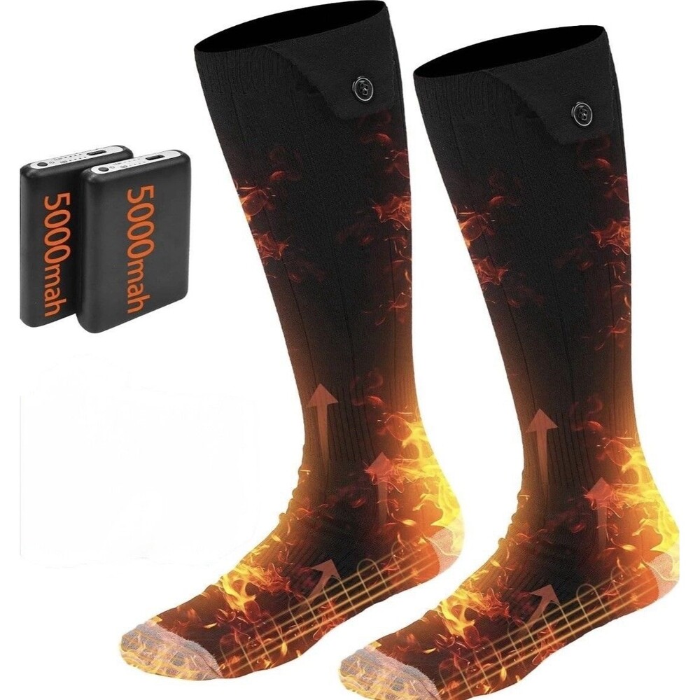 Heated Socks Foot Warmer w 2 5V 5000mAh Rechargeable Battery 8 Hours 4 Levels